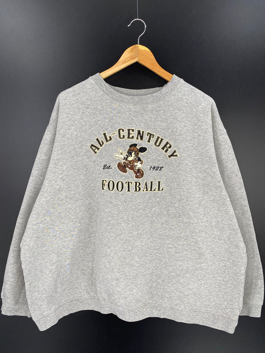 00’ DISNEY MICKEY FOOTBALL Size XXL Vintage Sweat-shirt / 8719