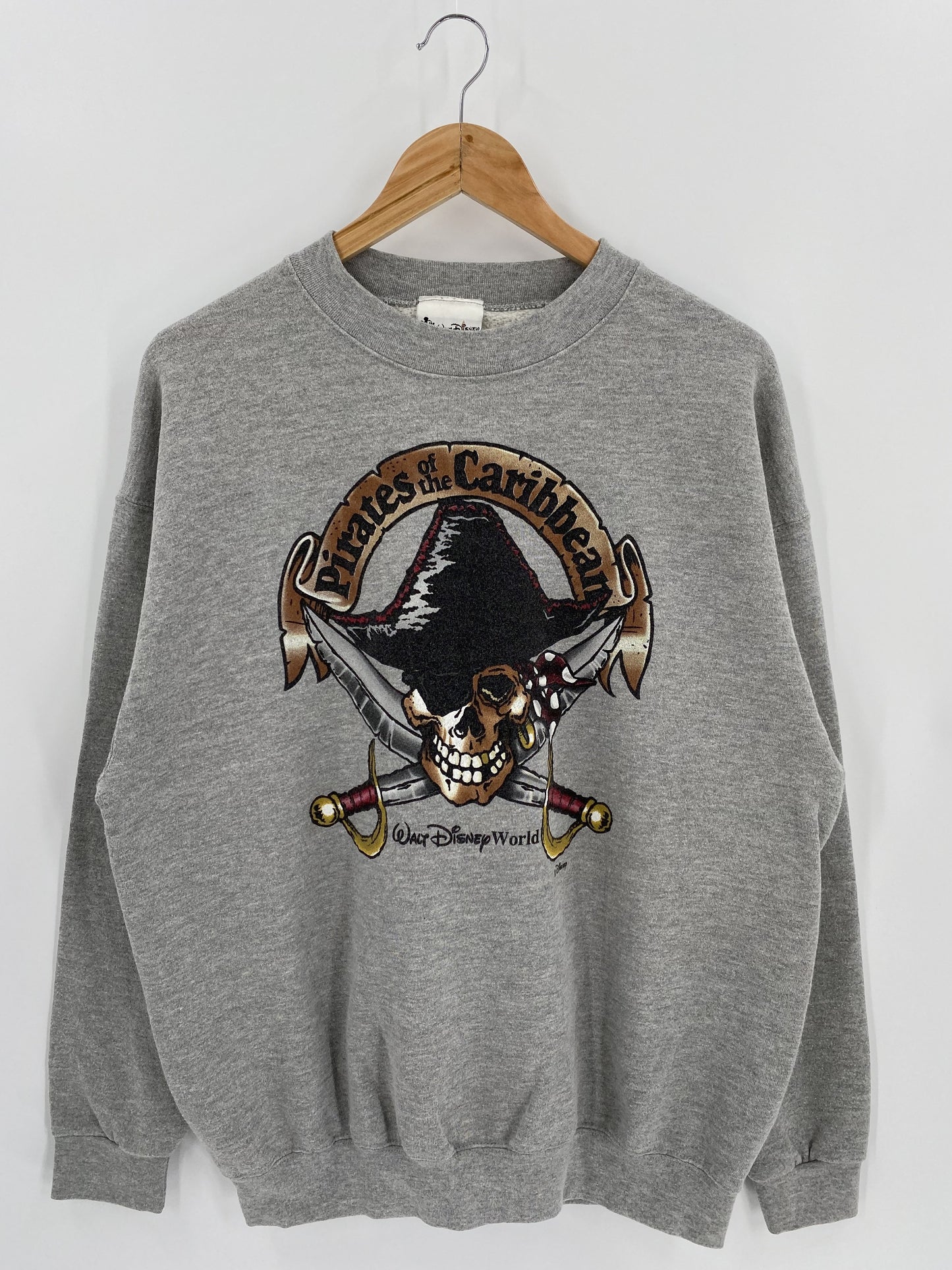 00’ DISNEY PIRATES OF CARIBBEAN Made in USA Size L Vintage Sweat-shirt /k6190