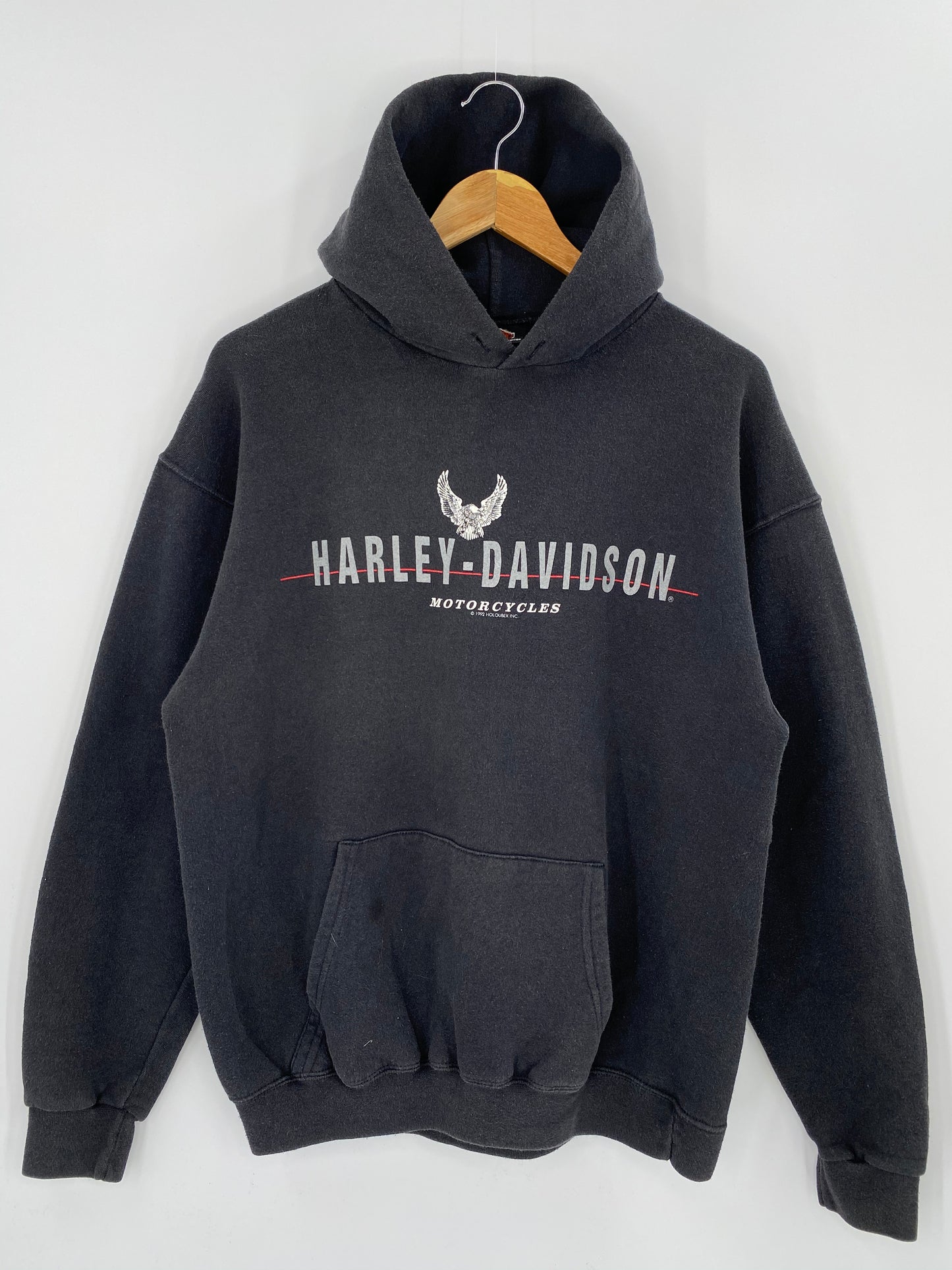 1992 Harley Davidson Made in USA Size L Vintage Hoodie Sweat-Shirt / 8645