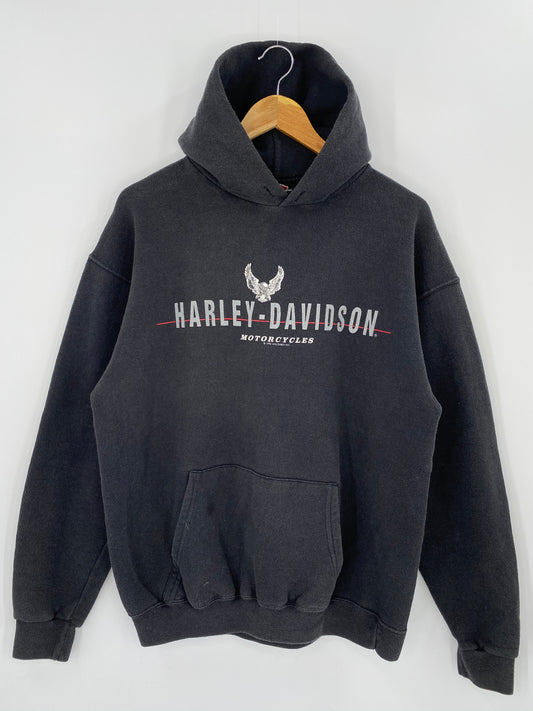 1992 Harley Davidson Made in USA Size L Vintage Hoodie Sweat-Shirt / 8645