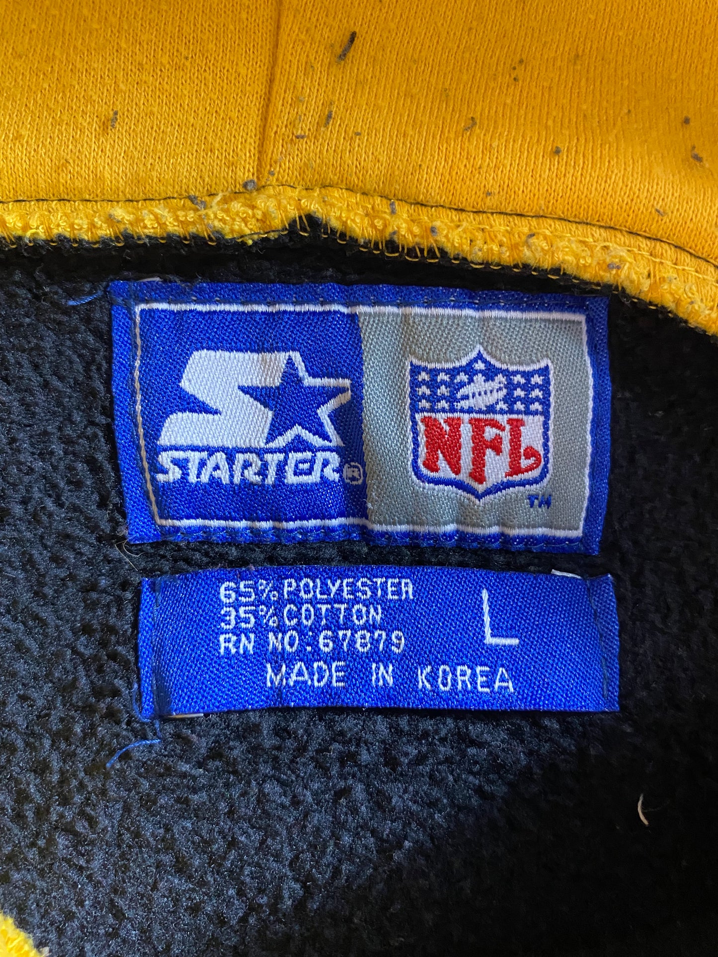 00’ STARTER STEELERS Size L Vintage NFL Hoodie Sweat-shirt / k1994