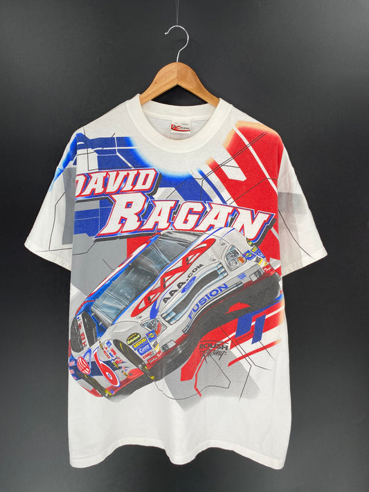 00’ DAVID RAGAN Size XL Vintage Racing T-Shirt / 9131