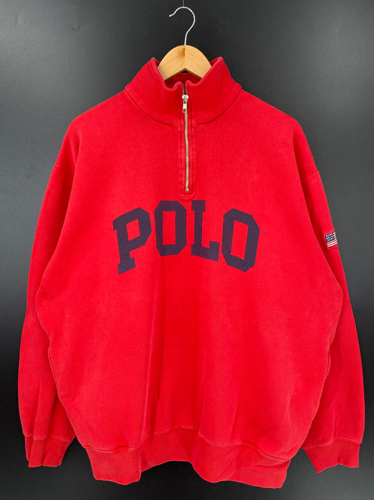 90’s POLO SPORTS RALPH LAUREN Size XL Vintage Half-zip Sweat-Shirts/ K3253