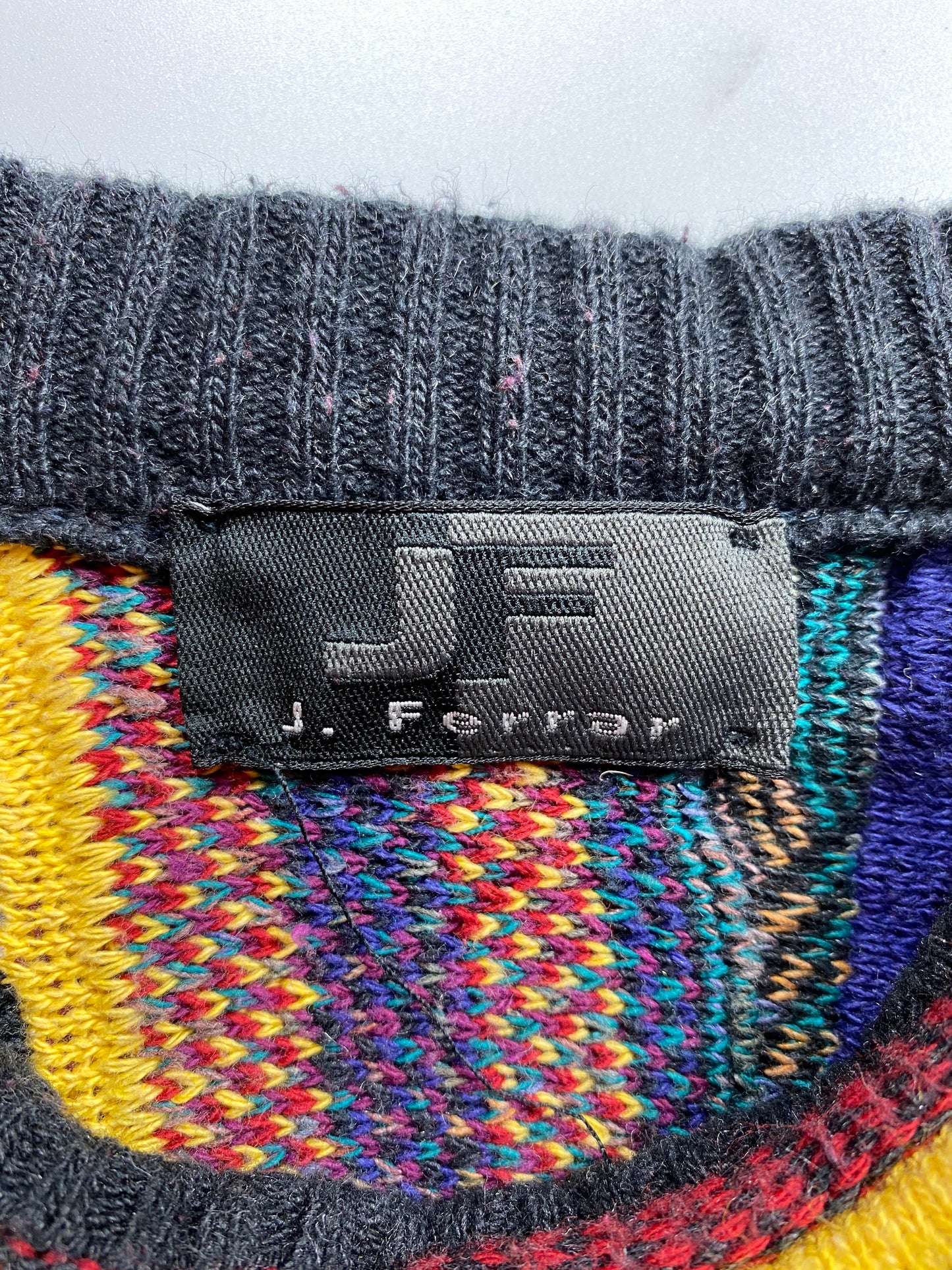 Vintage 3D Coogi-Style SizeNo Tag (Approx. L) Knit Sweater / 7037