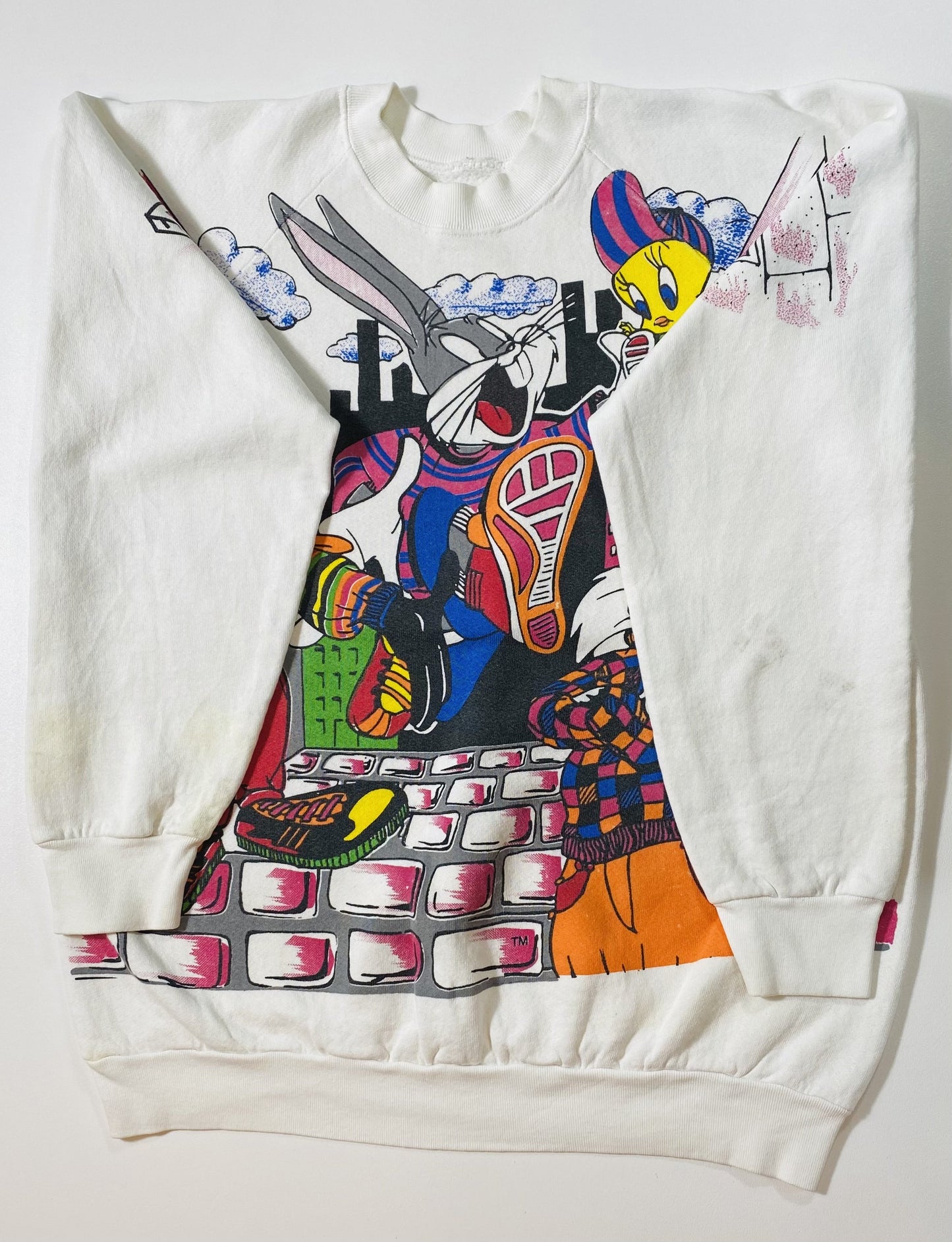 1994 WARNER BROS. LOONEY TUNES Size No Tag (Approx. L) Vintage Sweat-shirt/ K5741