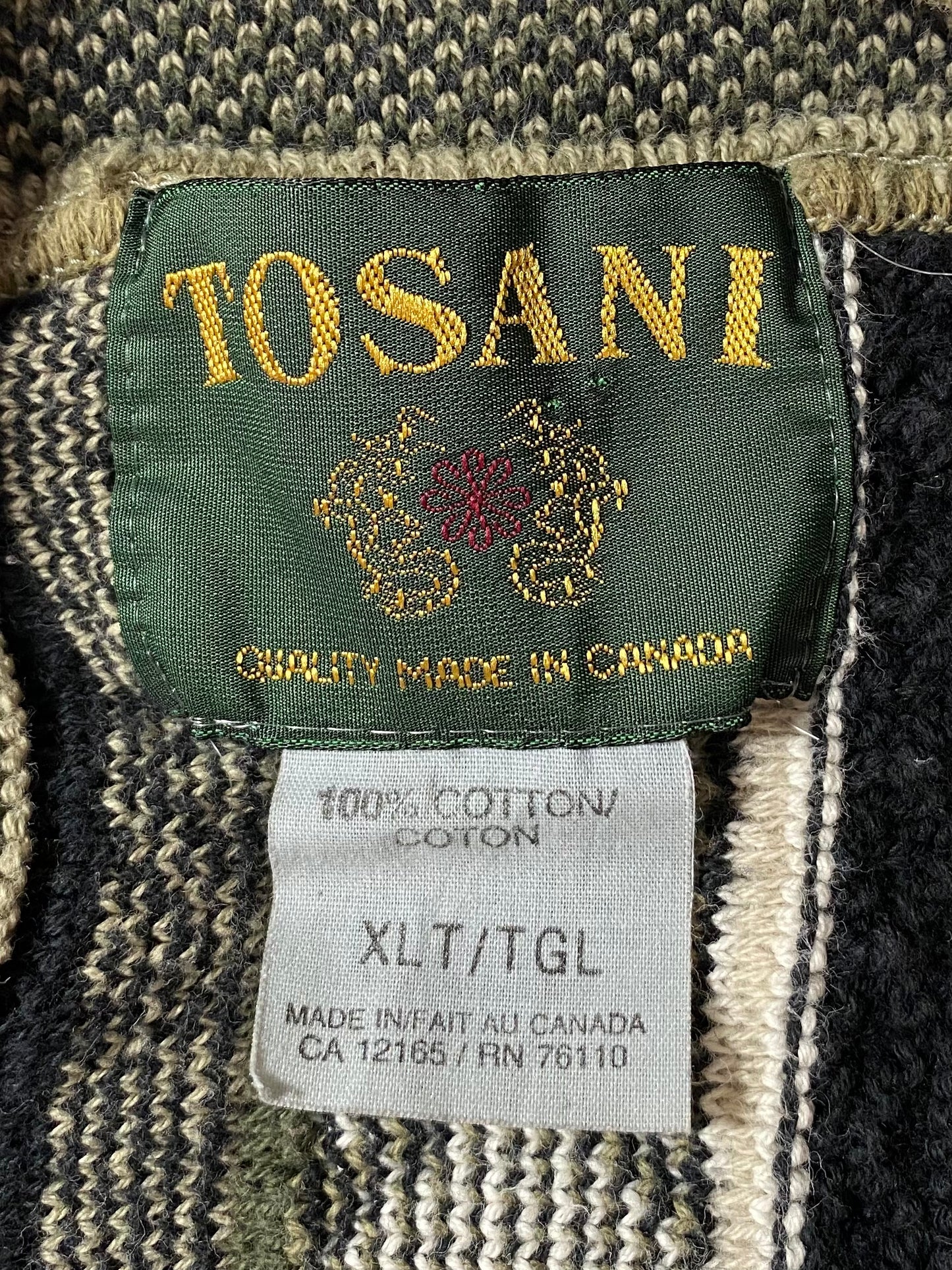 Vintage 3D Coogi-Style Size XL Knit Sweater / 9504