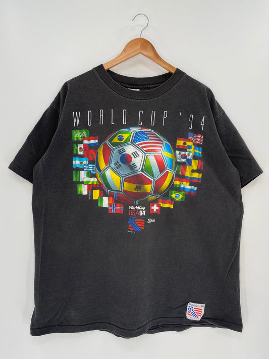 1994 SOCCER WORLD CUP USA Made in USA Size XL Vintage T-Shirt / A1748