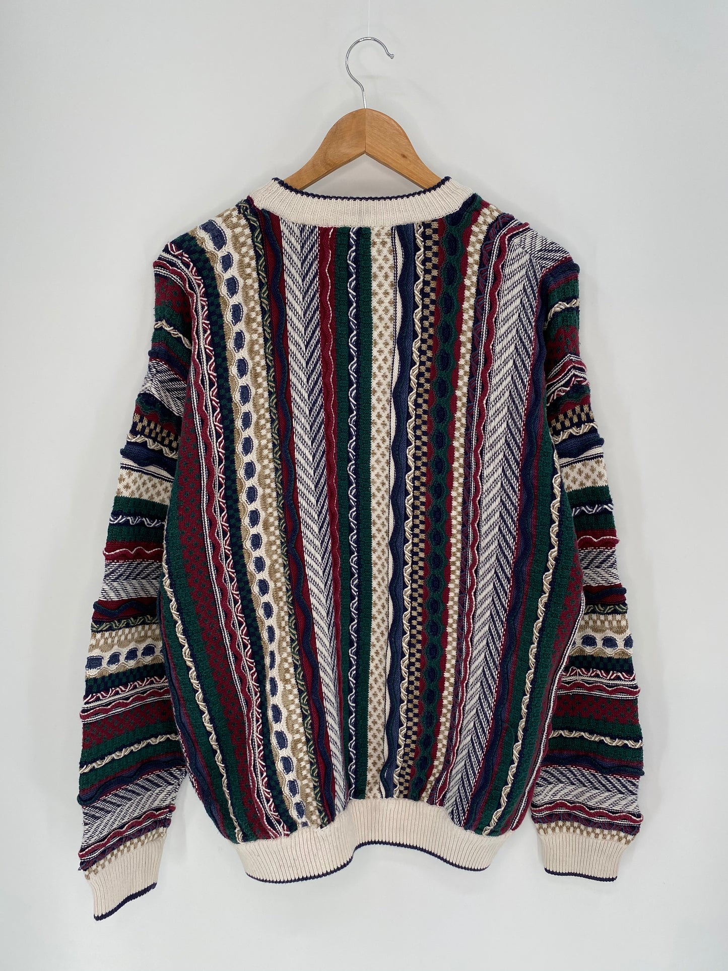 Vintage 3D Coogi-Style Size M Knit Sweater / 8979