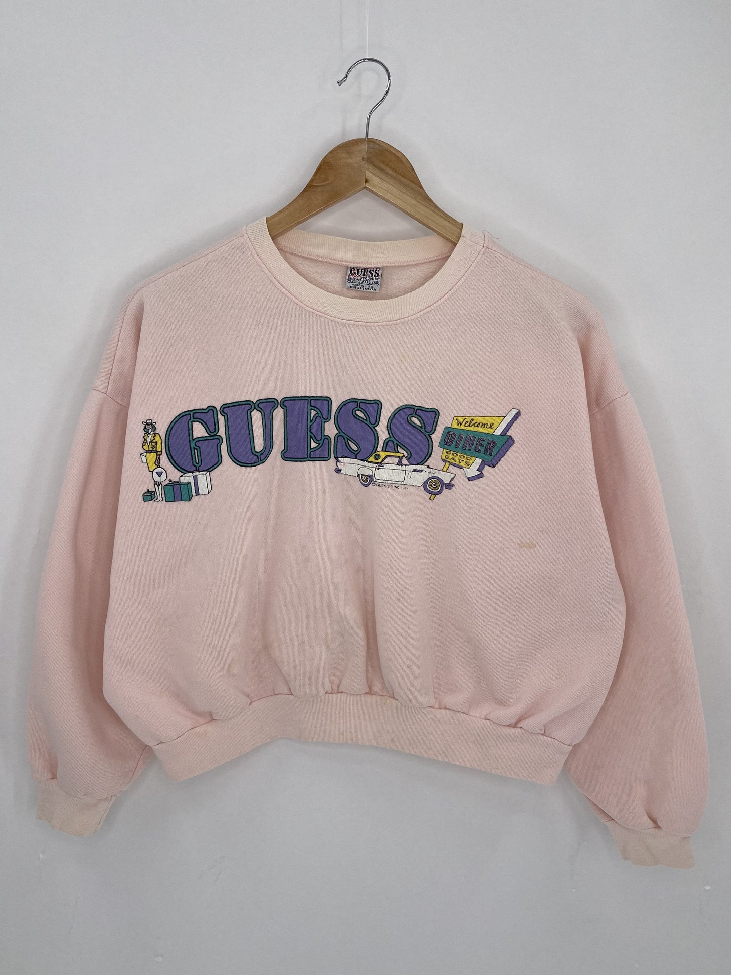 1987 GUESS Made in USA Size Ladies M Vintage Sweat-shirt / A9142