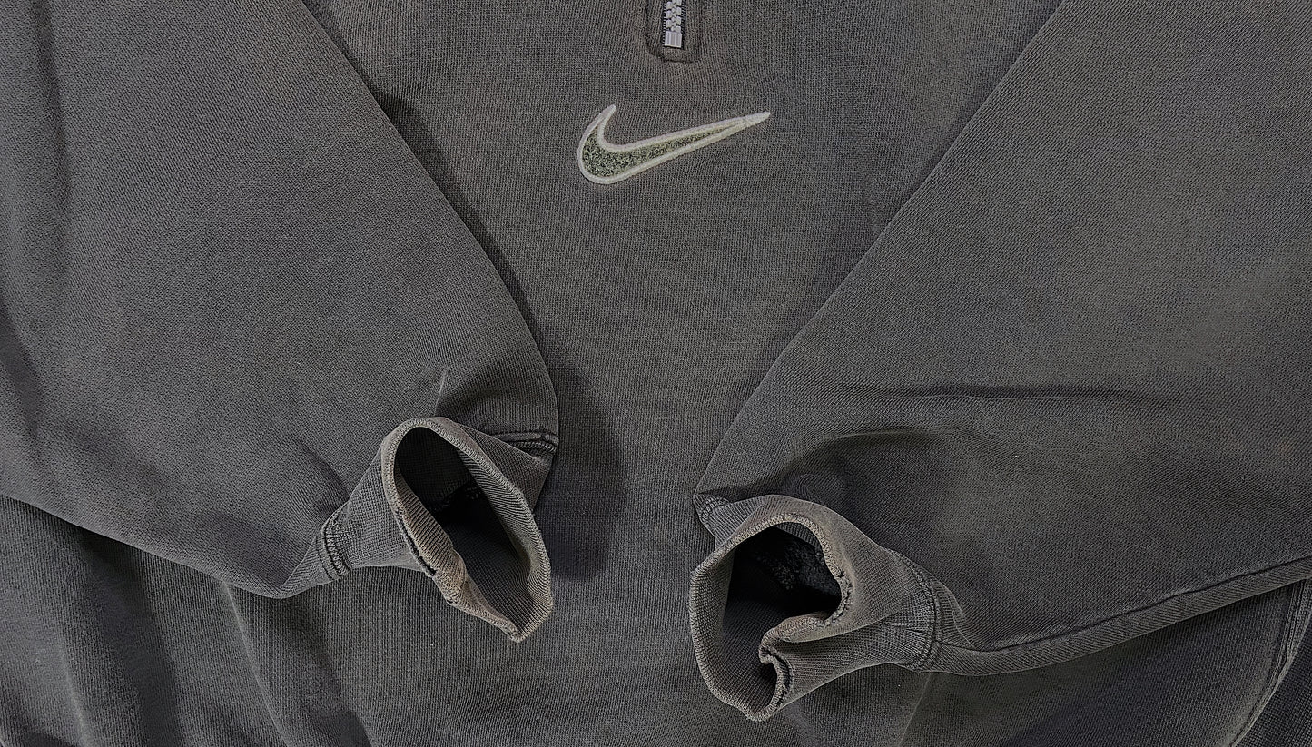 90's Nike Mini Swoosh Half-Zip Vintage Sweat-Shirt / 3092