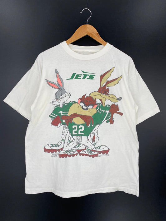 1994 LOONEY TUNES TAZ New York Jets Size No Tag (Approx. XL) Vintage NFL T-Shirt / 8566