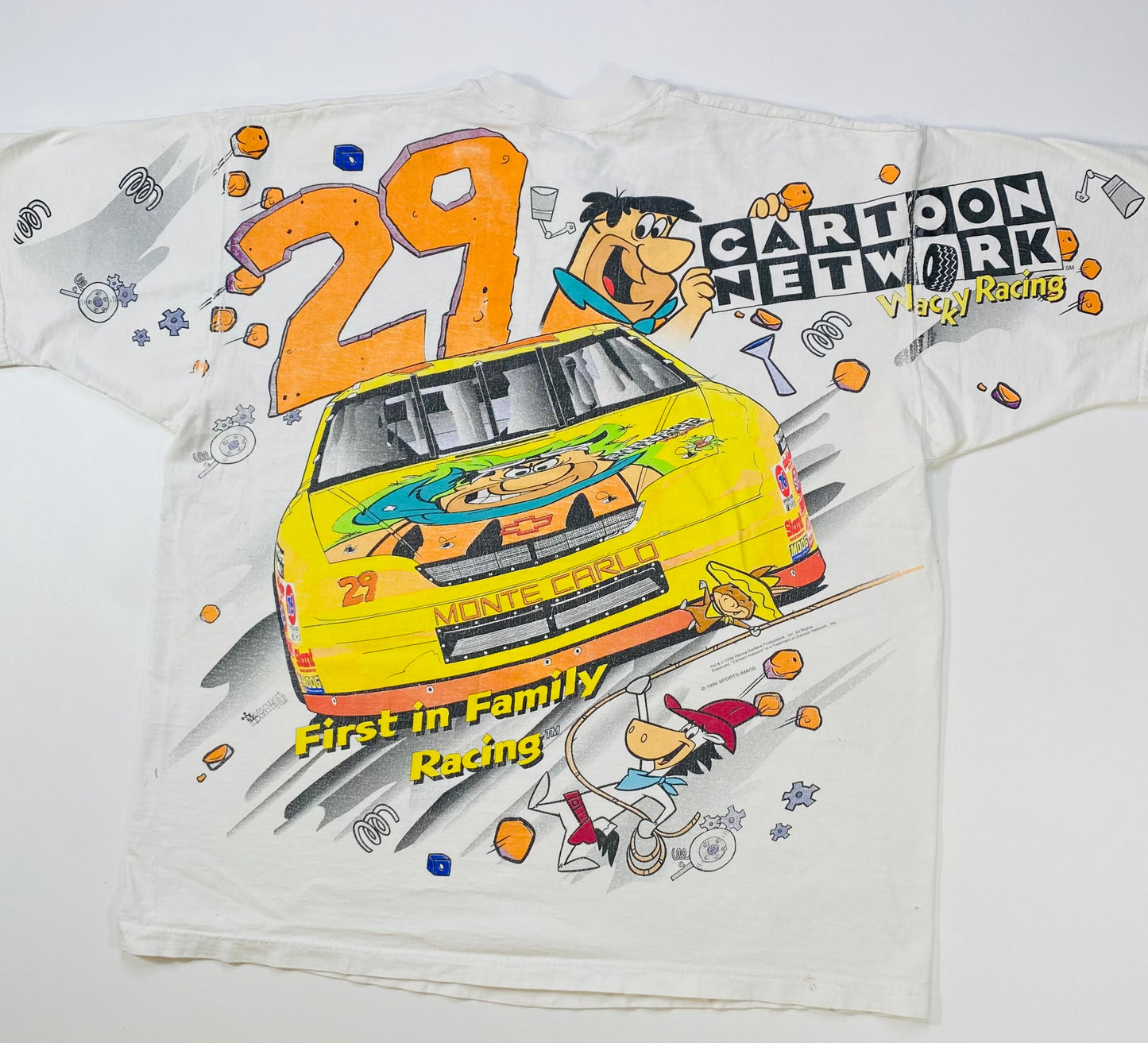 90’s The Flintstones  Made in USA Size XXL Vintage Racing T-shirts / 6276