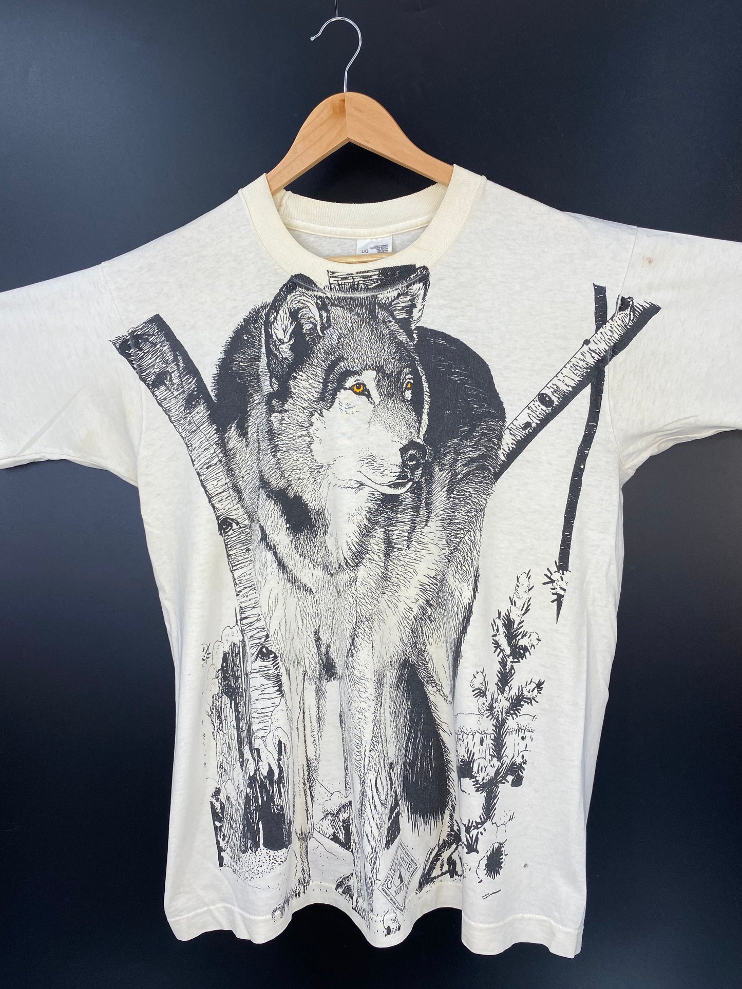 90’s BANCROFT WOLF Size L Vintage T-Shirts / A4392