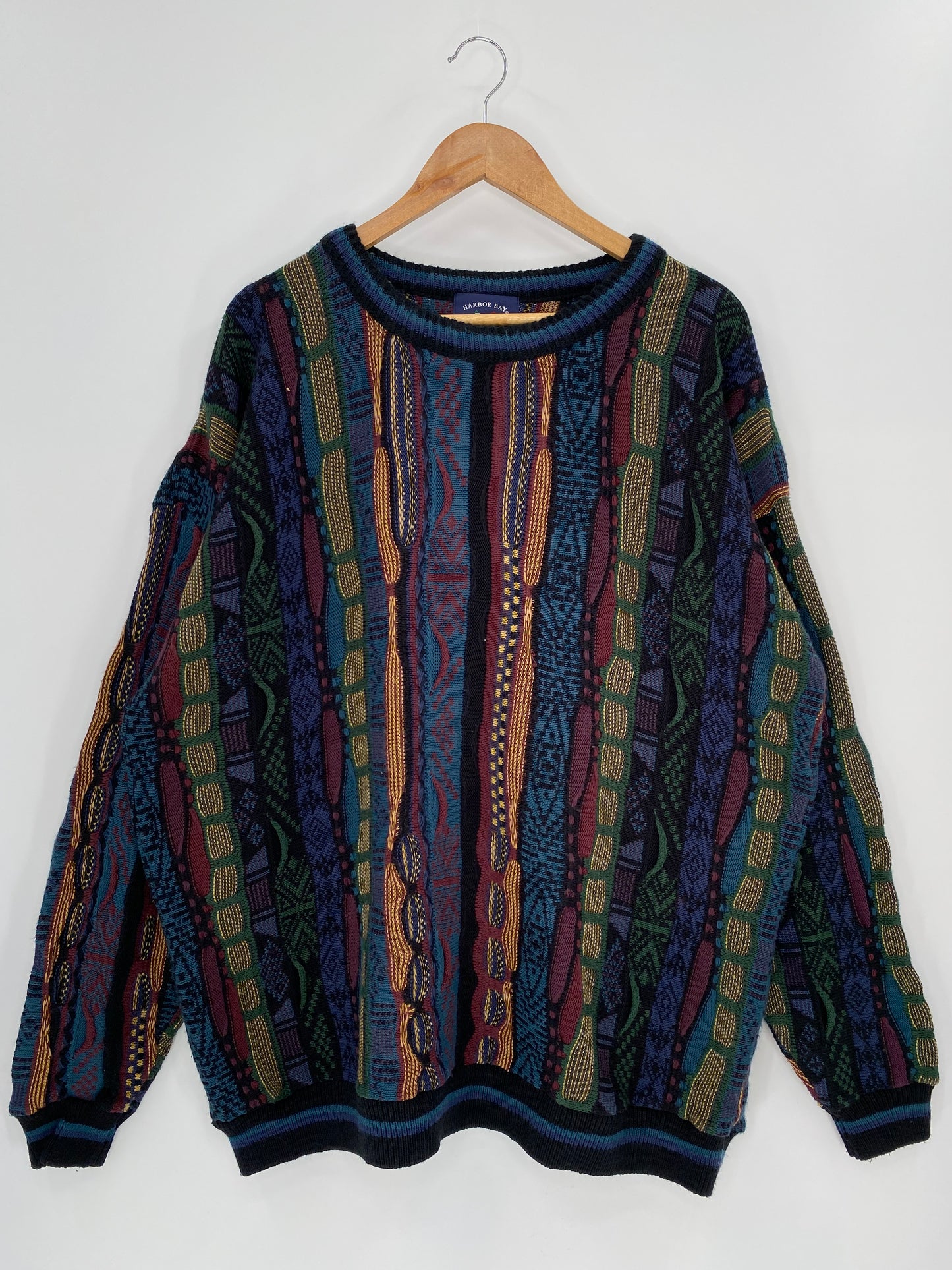 Vintage 3D Coogi-Style Made in USA Size XXXXL Knit Sweater / 9639