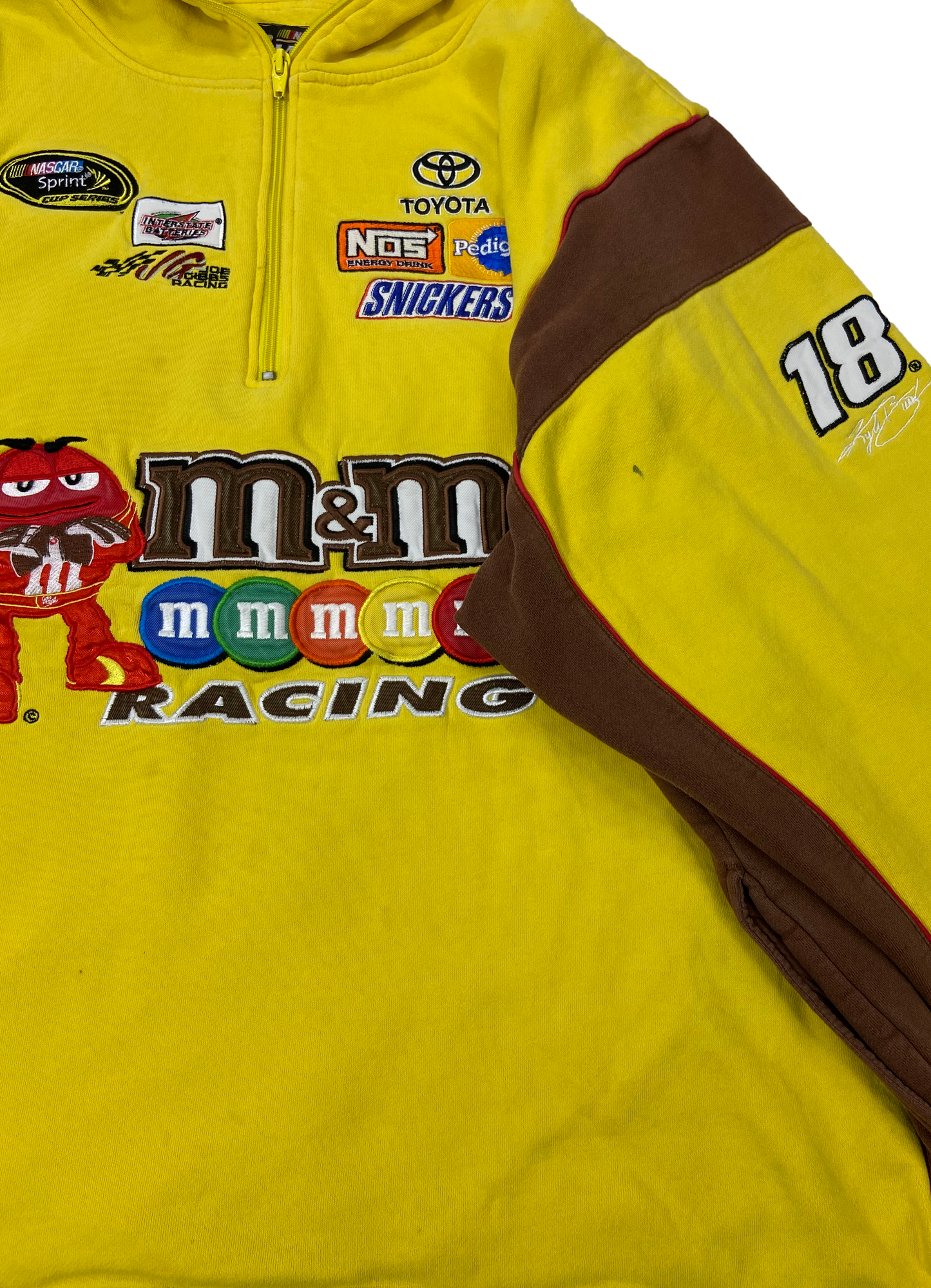 Vintage m&m's Racing Half-Zip Hoodie Sweat-Shirts / 3203