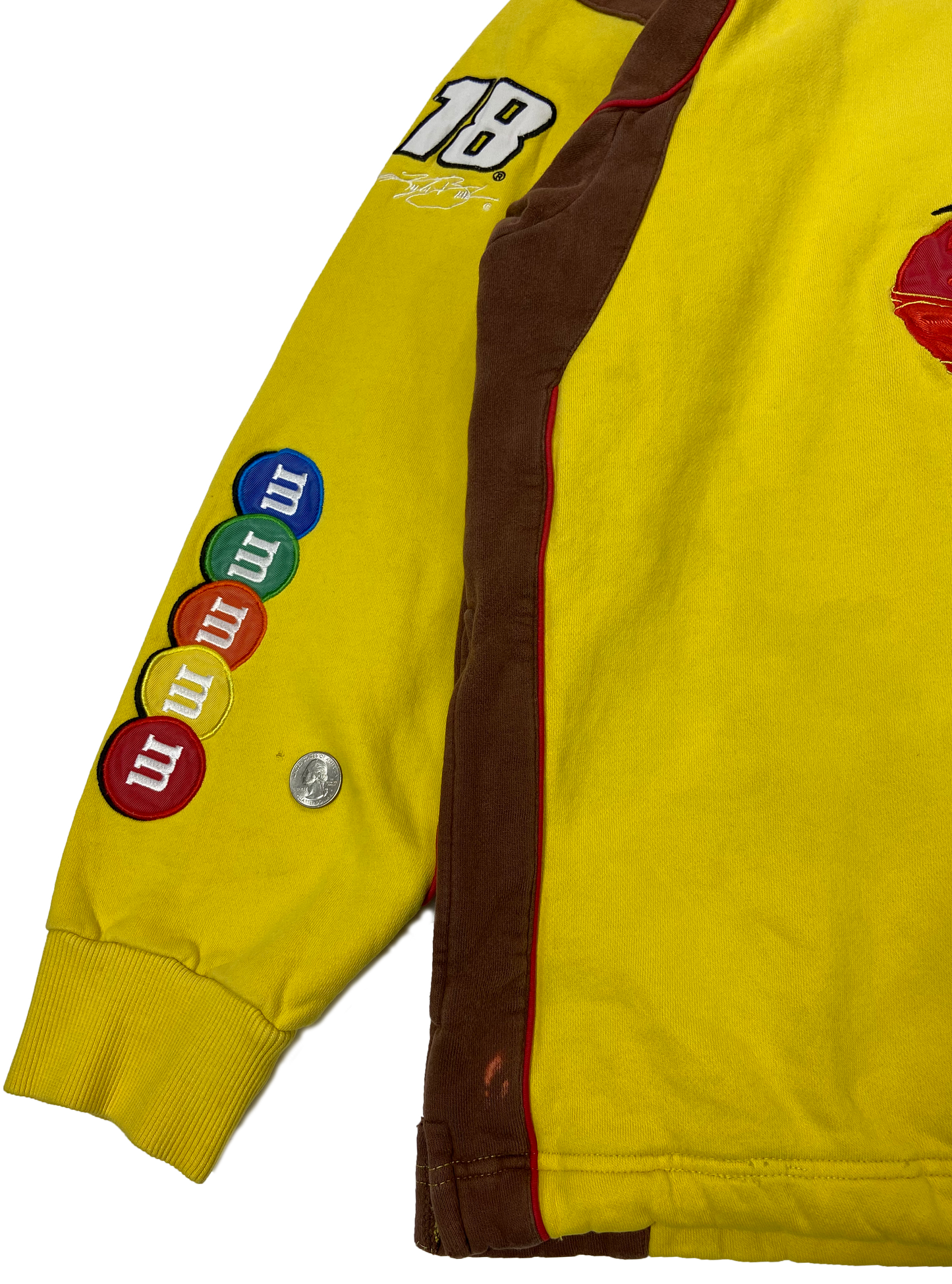 Vintage m&m's Racing Half-Zip Hoodie Sweat-Shirts / 3203