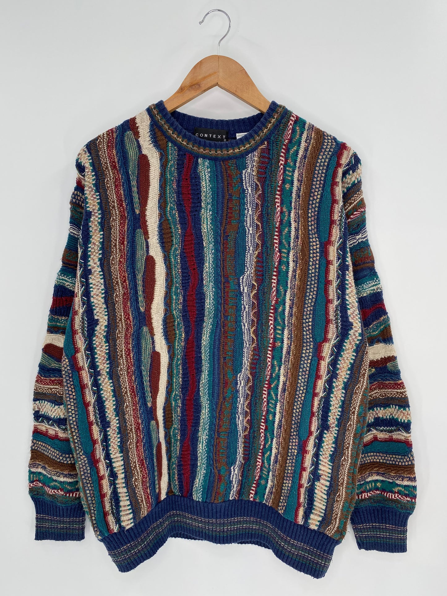 Vintage 3D Coogi-Style Size M Knit Sweater / 9501