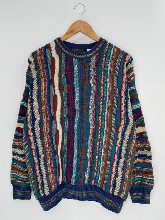 Vintage 3D Coogi-Style Size M Knit Sweater / 9501