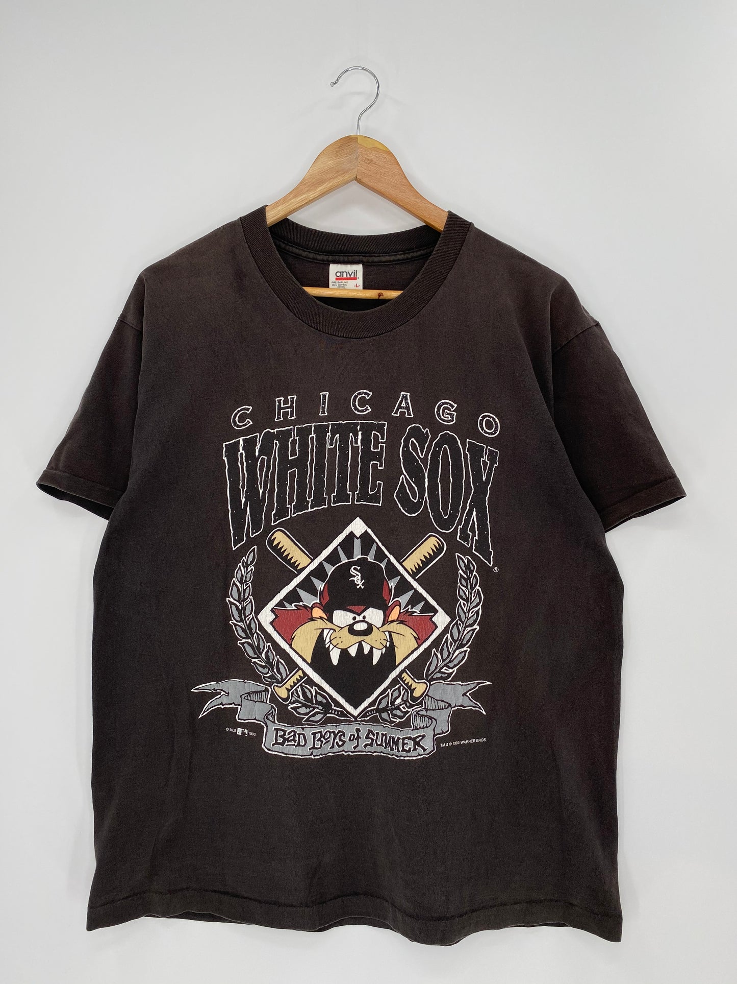 1993 WARNER BROS. x CHICAGO WHITE SOX Made in USA Size L Vintage T-shirt /  8513