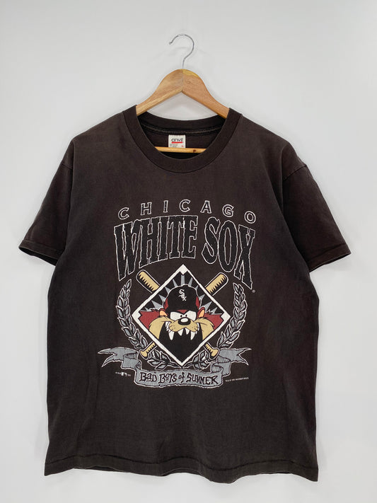 1993 WARNER BROS. x CHICAGO WHITE SOX Made in USA Size L Vintage T-shirt /  8513