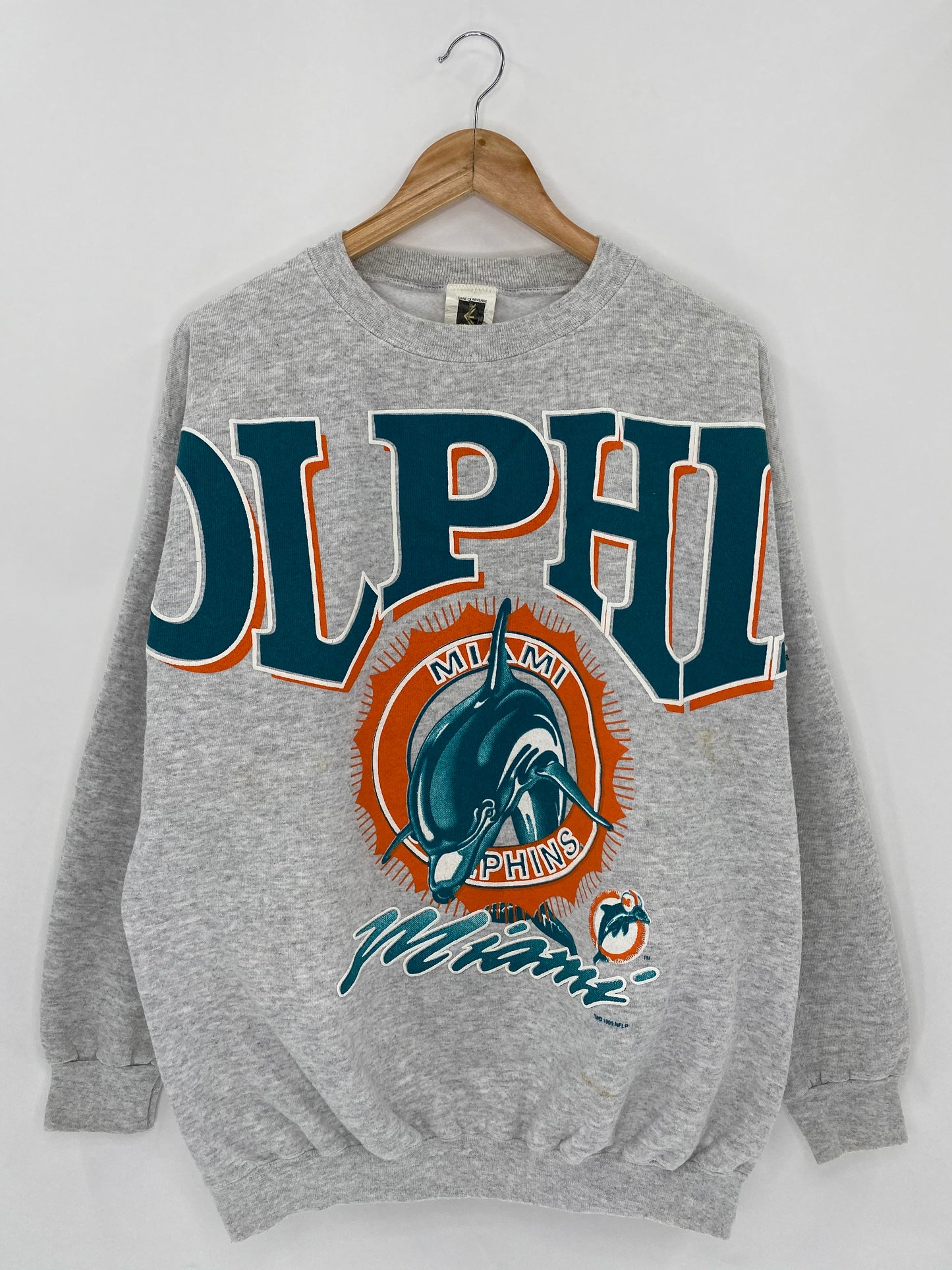 1995 MIAMI DOLPHINS Made in USA Size L Vintage NFL Sweat-Shirt / 5771