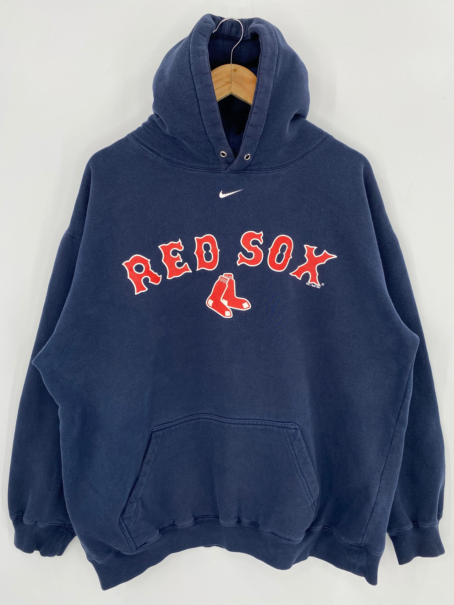 00’ NIKE RED SOX Size L Vintage MLB Hoodie Sweat-shirt / 9718