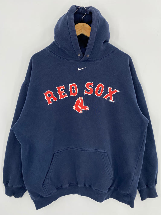 00’ NIKE RED SOX Size L Vintage MLB Hoodie Sweat-shirt / 9718