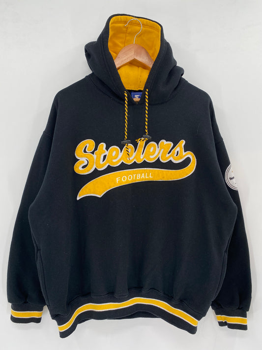 00’ STARTER STEELERS Size L Vintage NFL Hoodie Sweat-shirt / k1994