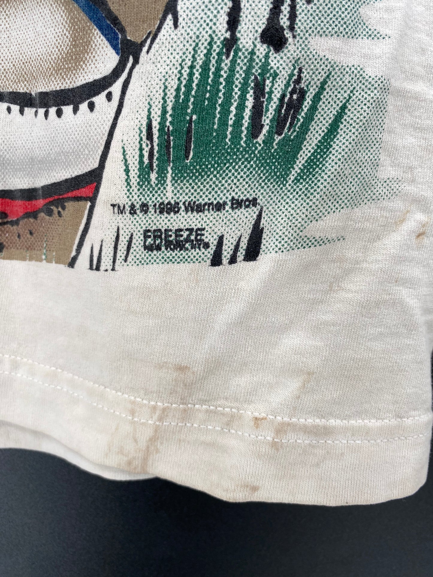 1995 LOONEY TUNES TAZ No tag Approx. Size L Vintage T-Shirts / K1601