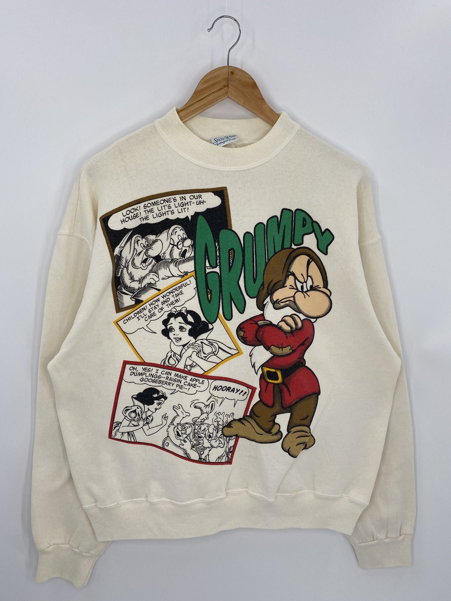90’s DISNEY GRUMPY Made in USA Size One Size(Approx.XL) Vintage Sweat-shirt / A6707