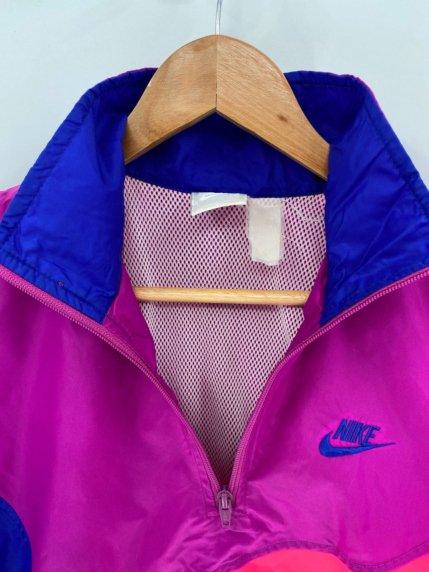 90's NIKE Silver tag Size Ladies S Vintage Zip up Nylon-Jacket / A851