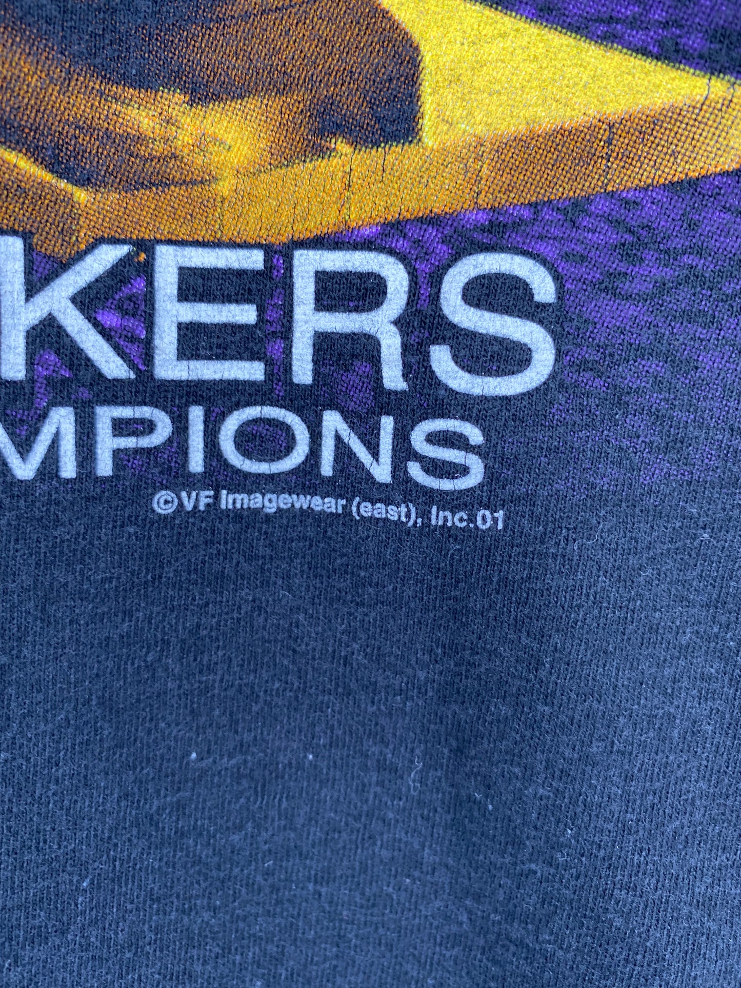 2000-2002 3 PEAT LOS ANGELES LAKERS Size XL Vintage NBA T-Shirt / K977