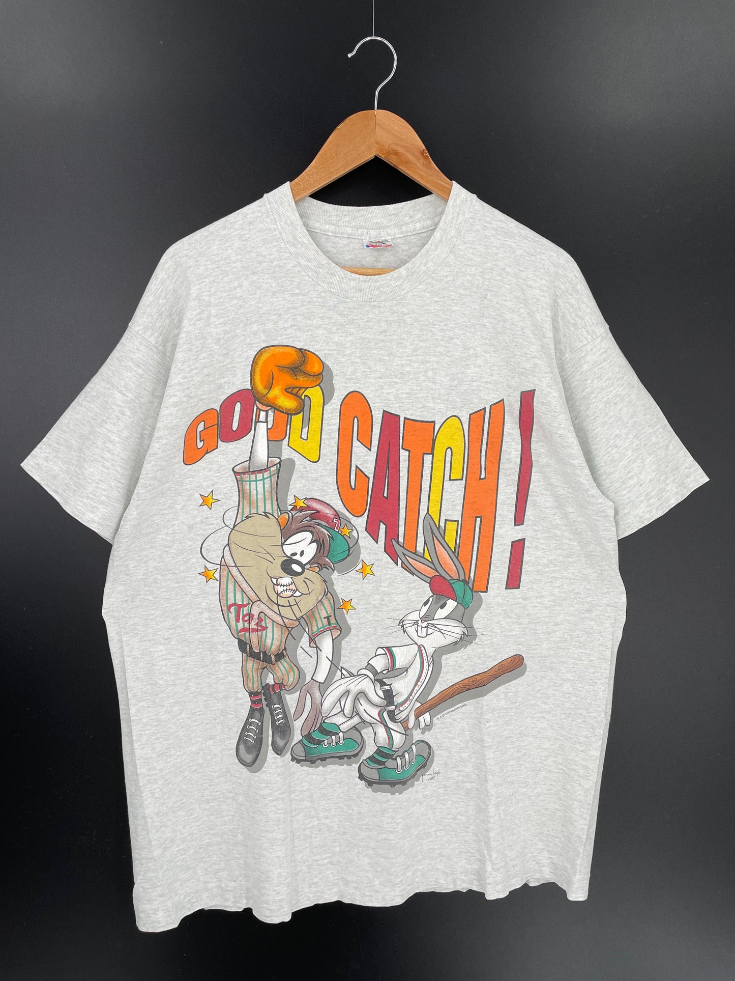 1993 LOONEY TUNES TAZ x BUGS BUUNY Made in USA Size XL Vintage T-Shirt / A606