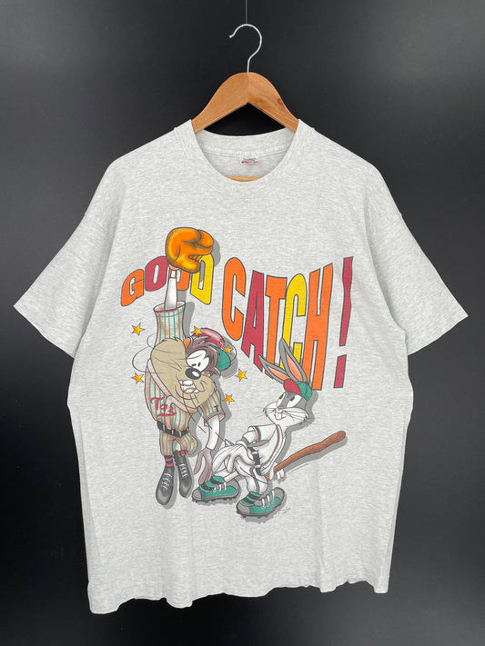 1993 LOONEY TUNES TAZ x BUGS BUUNY Made in USA Size XL Vintage T-Shirt / A606