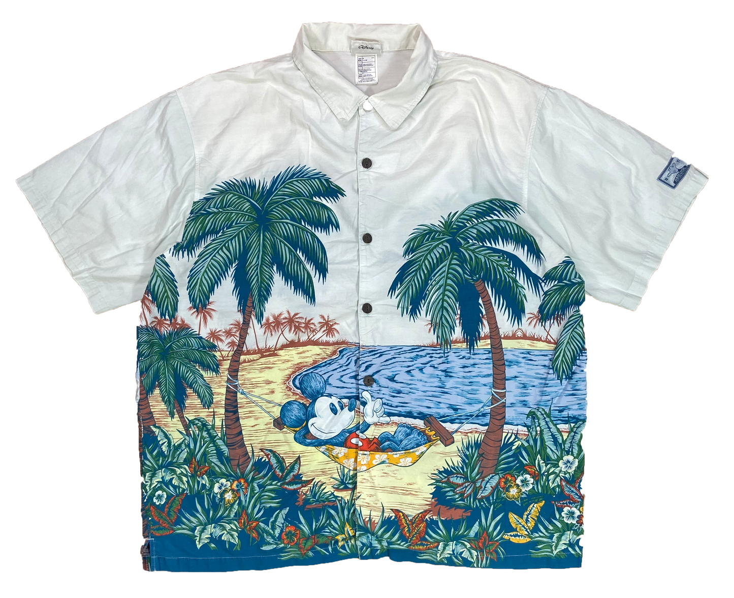 Vintage Mickey Mouse Walt Disney World Short Sleeve Button Down Shirt / 3690