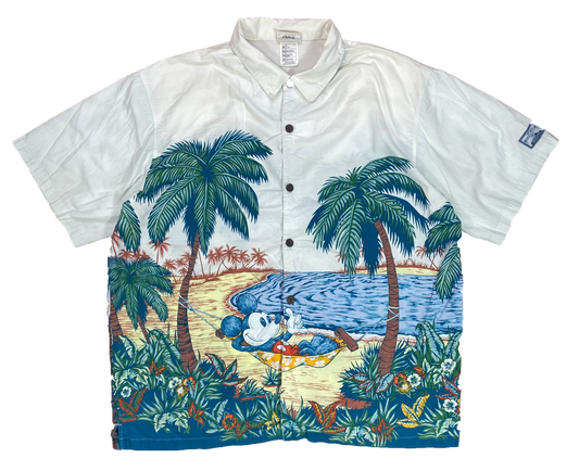 Vintage Mickey Mouse Walt Disney World Short Sleeve Button Down Shirt / 3690