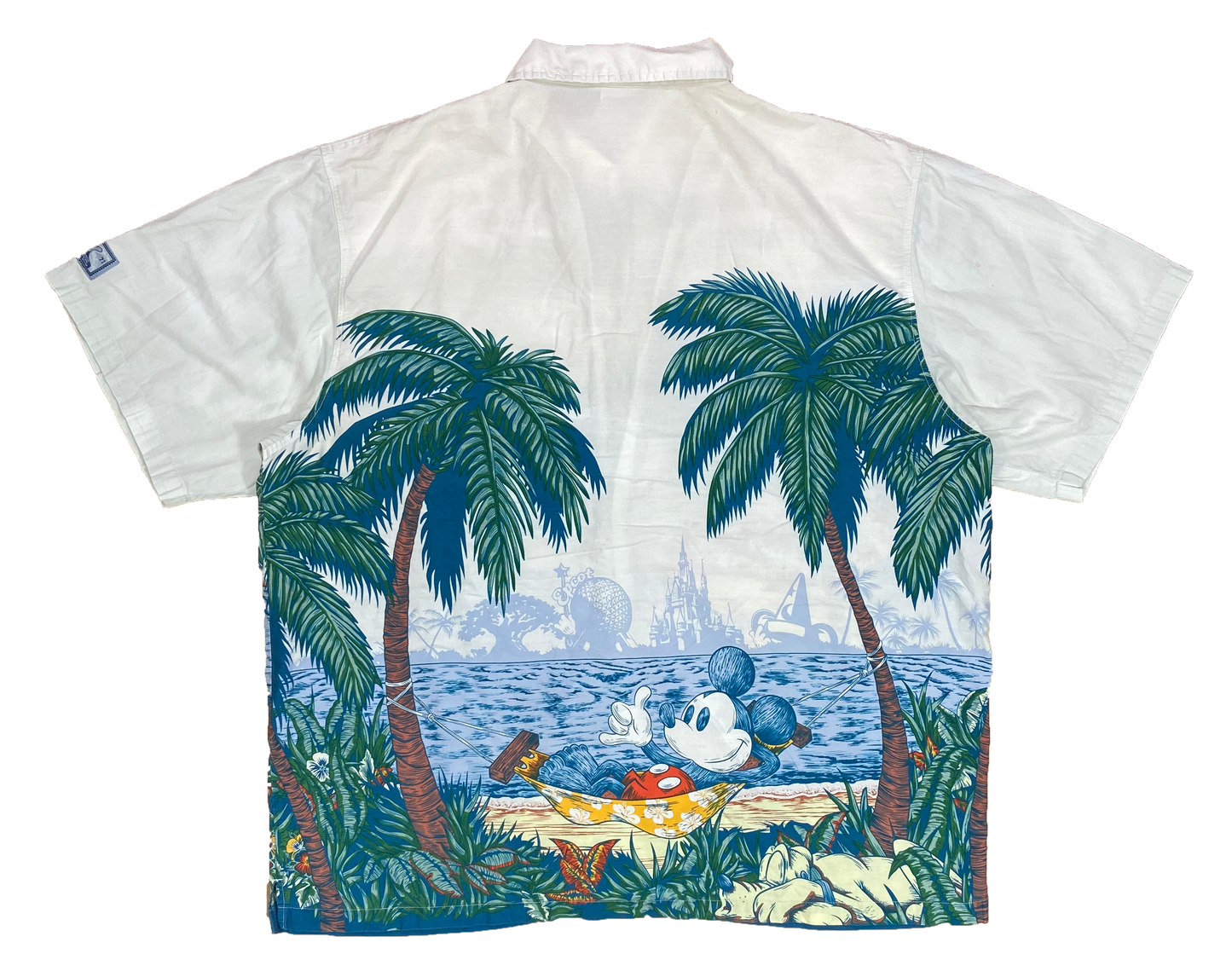 Vintage Mickey Mouse Walt Disney World Short Sleeve Button Down Shirt / 3690