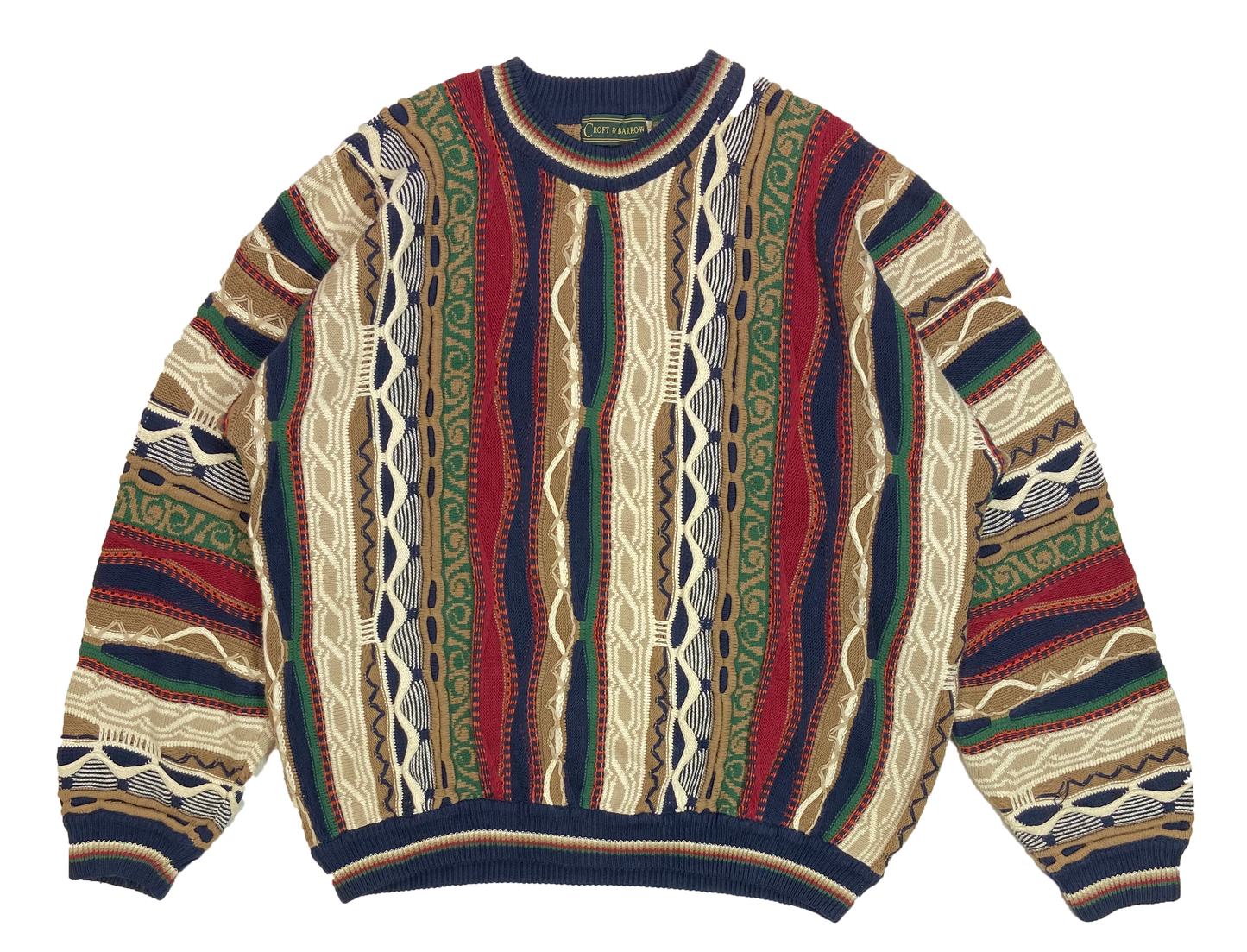 Vintage 3D Coogi-Style Knit Sweater / 3779