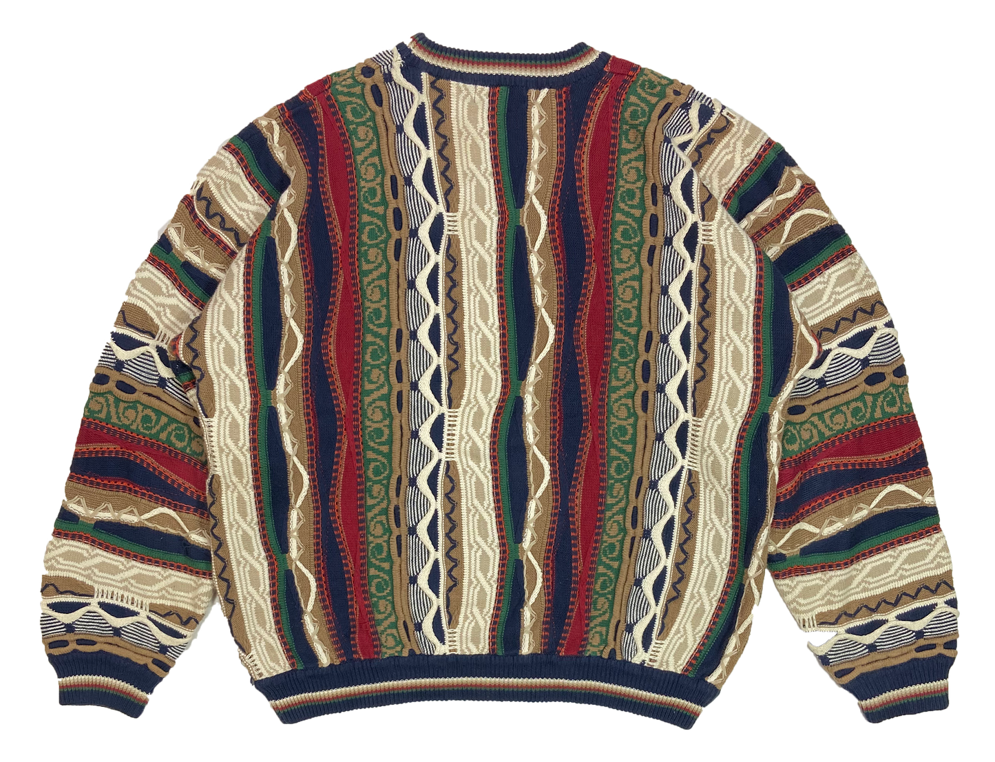 Vintage 3D Coogi-Style Knit Sweater / 3779