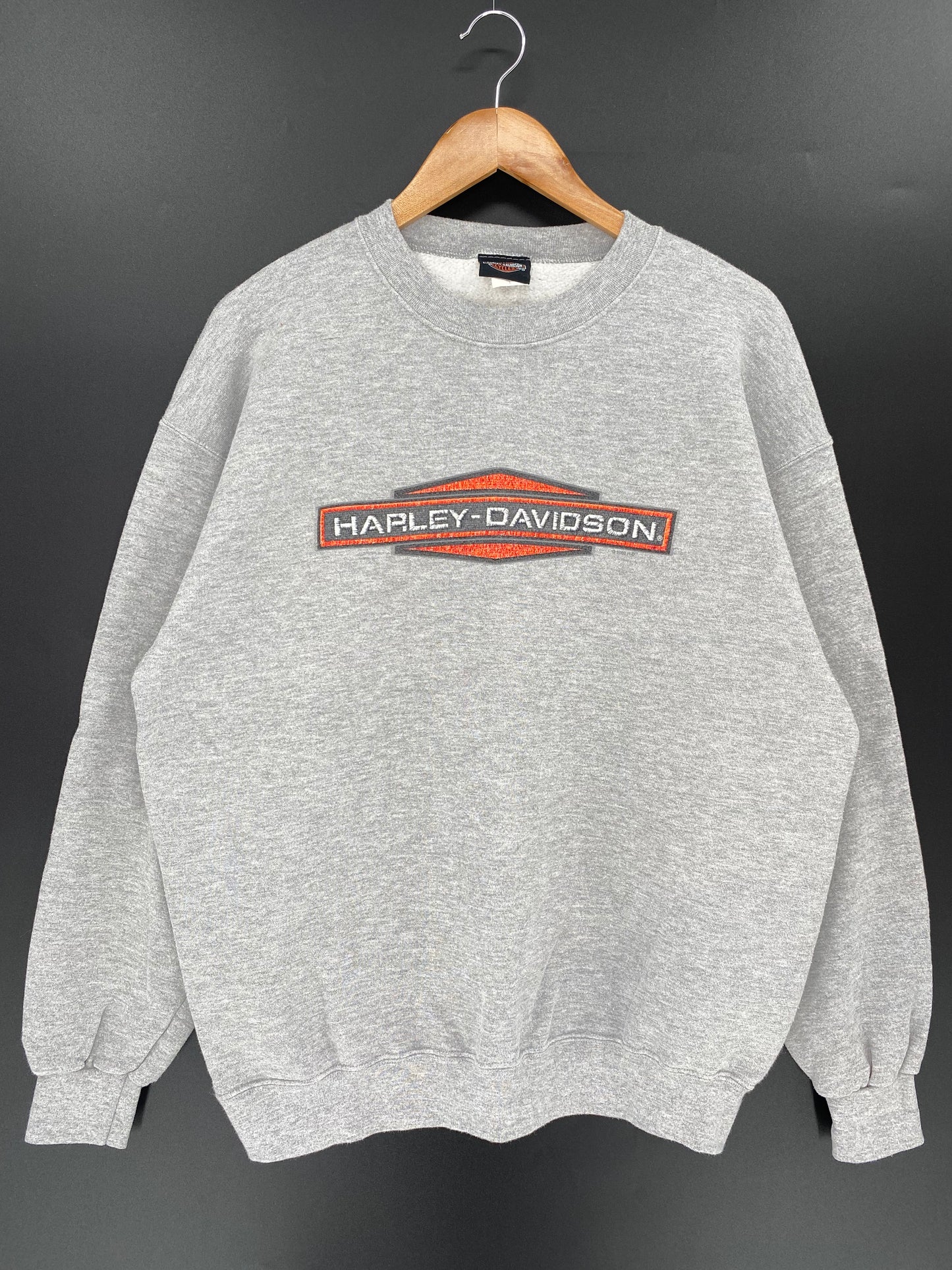 00’ HARLEY DAVIDSON FLAMING GEOGE Size L Vintage Sweat-Shirt / 9786
