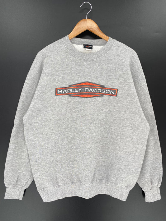 00’ HARLEY DAVIDSON FLAMING GEOGE Size L Vintage Sweat-Shirt / 9786