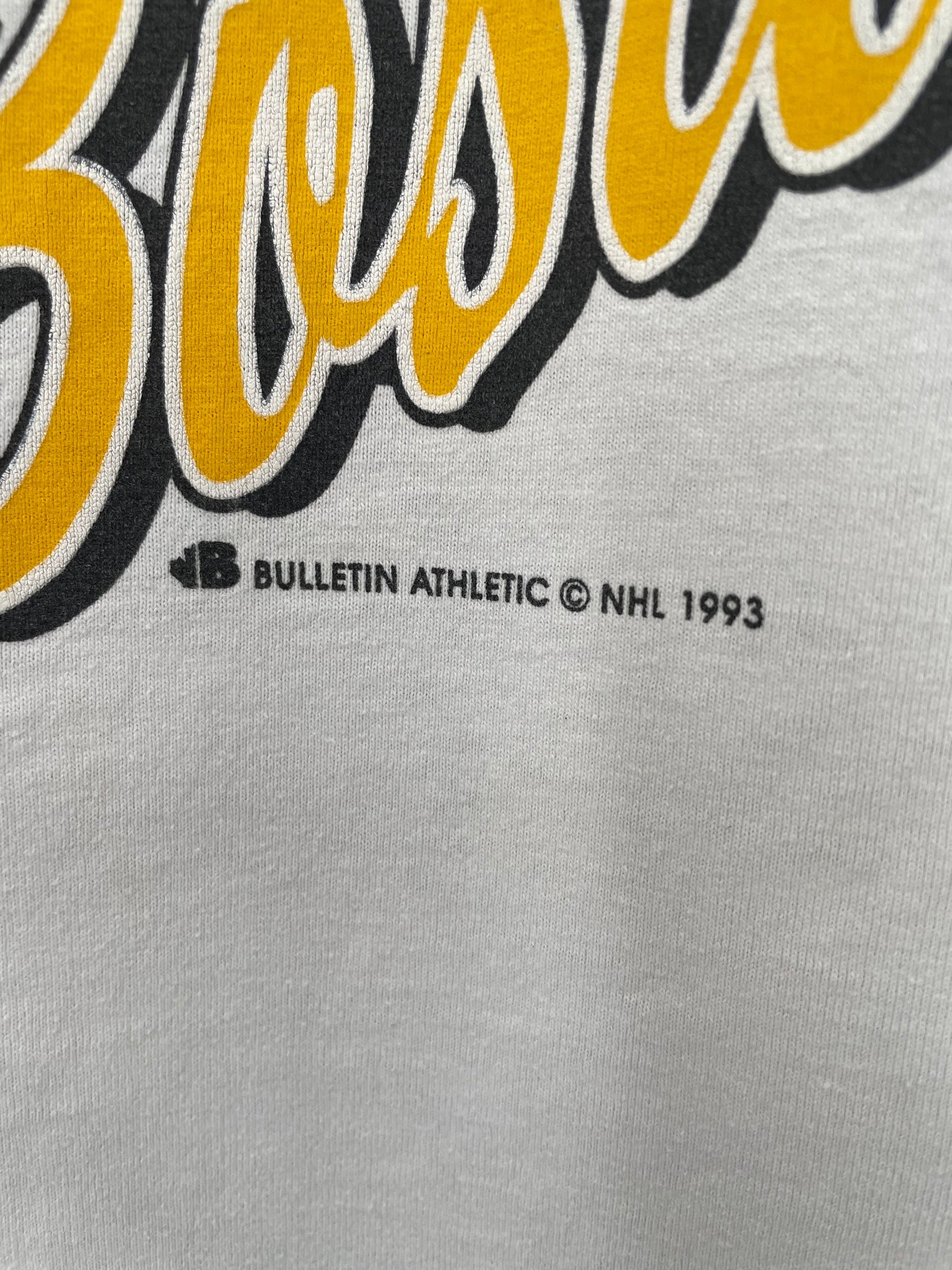 1993 BULLETIN ATHLETIC Size Approx.XL Vintage NHL T-Shirt / k1649