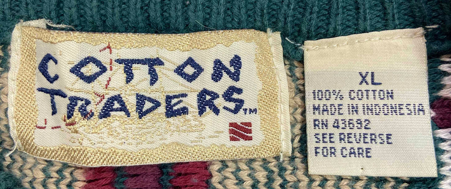 Vintage 3D Coogi-Style Knit Sweater / 3843