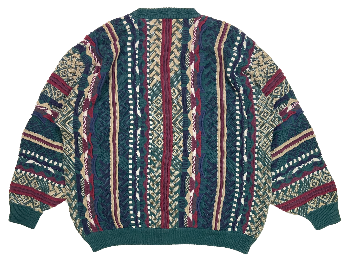 Vintage 3D Coogi-Style Knit Sweater / 3843