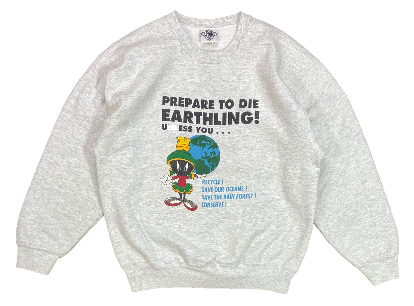 1991' Marvin the Martian Looney Tunes Made in USA Vintage Sweat-Shirt / 3873