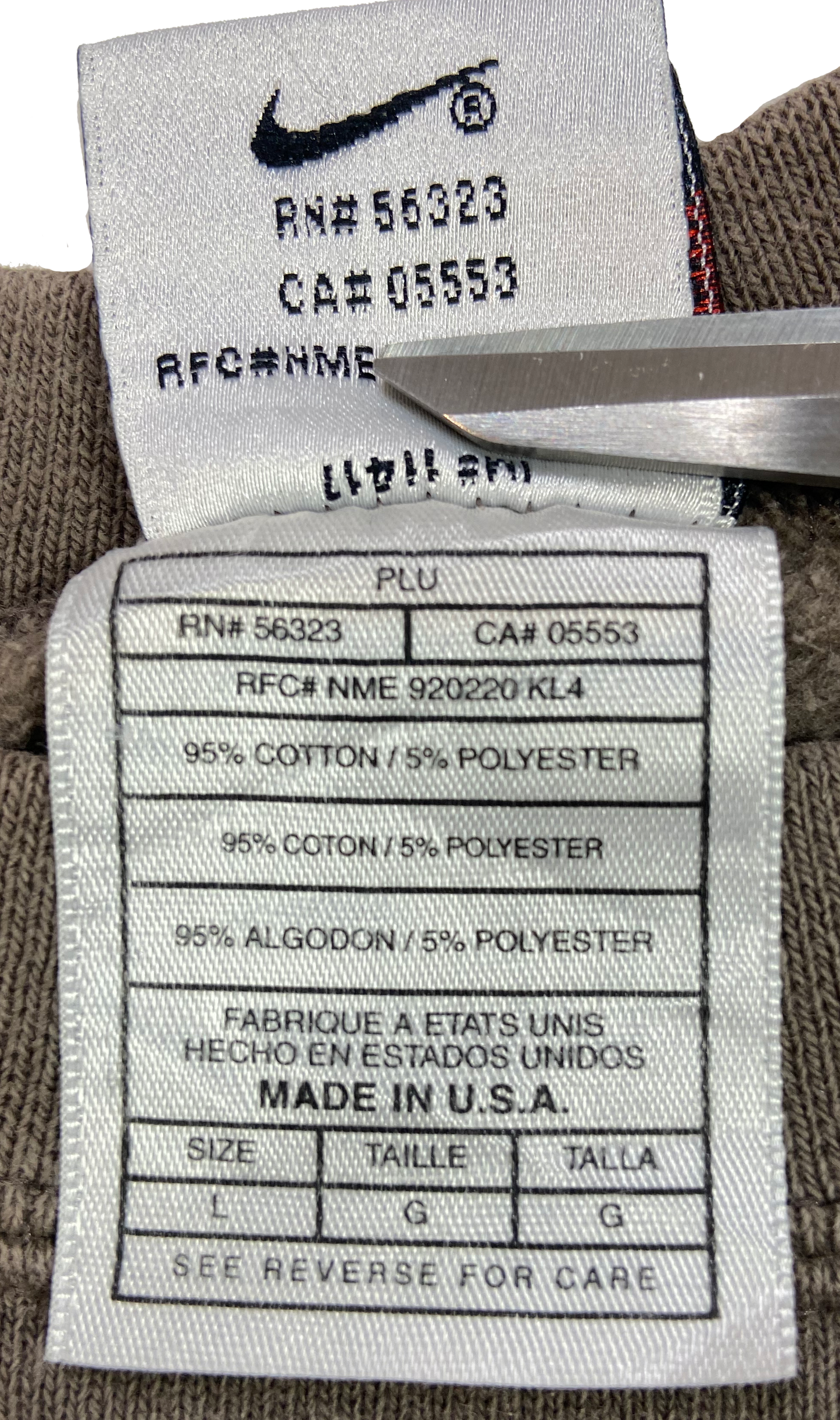 90's Nike Mini Swoosh Made in USA Vintage Faded Sweat-Shirt / 3881