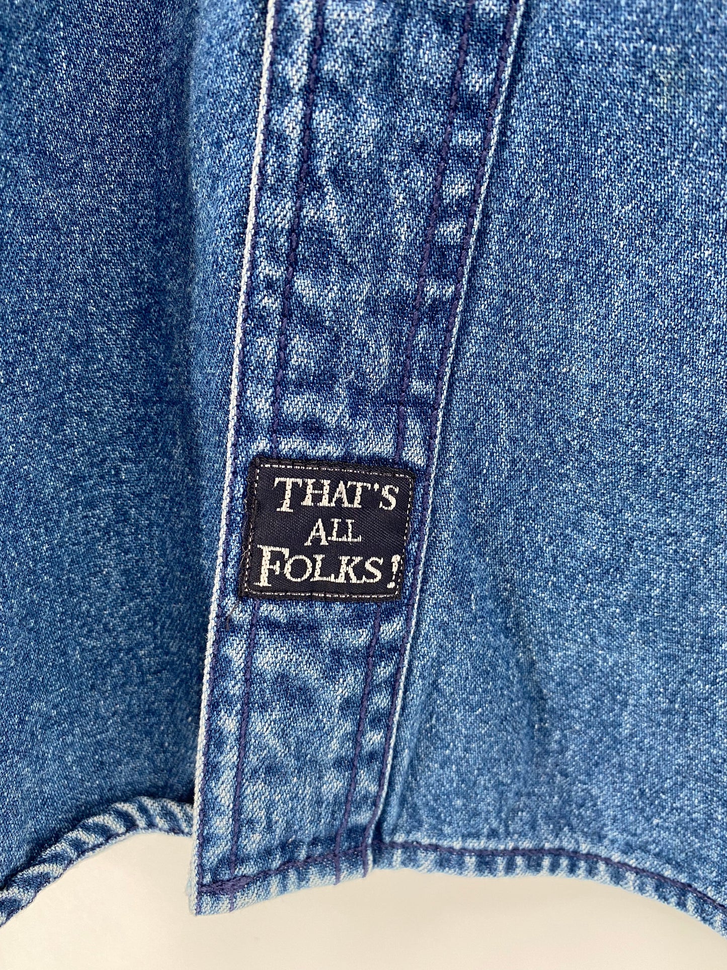 1998 LOONEY TUNES Size S Vintage Long Sleeve Denim Shirt / A4184