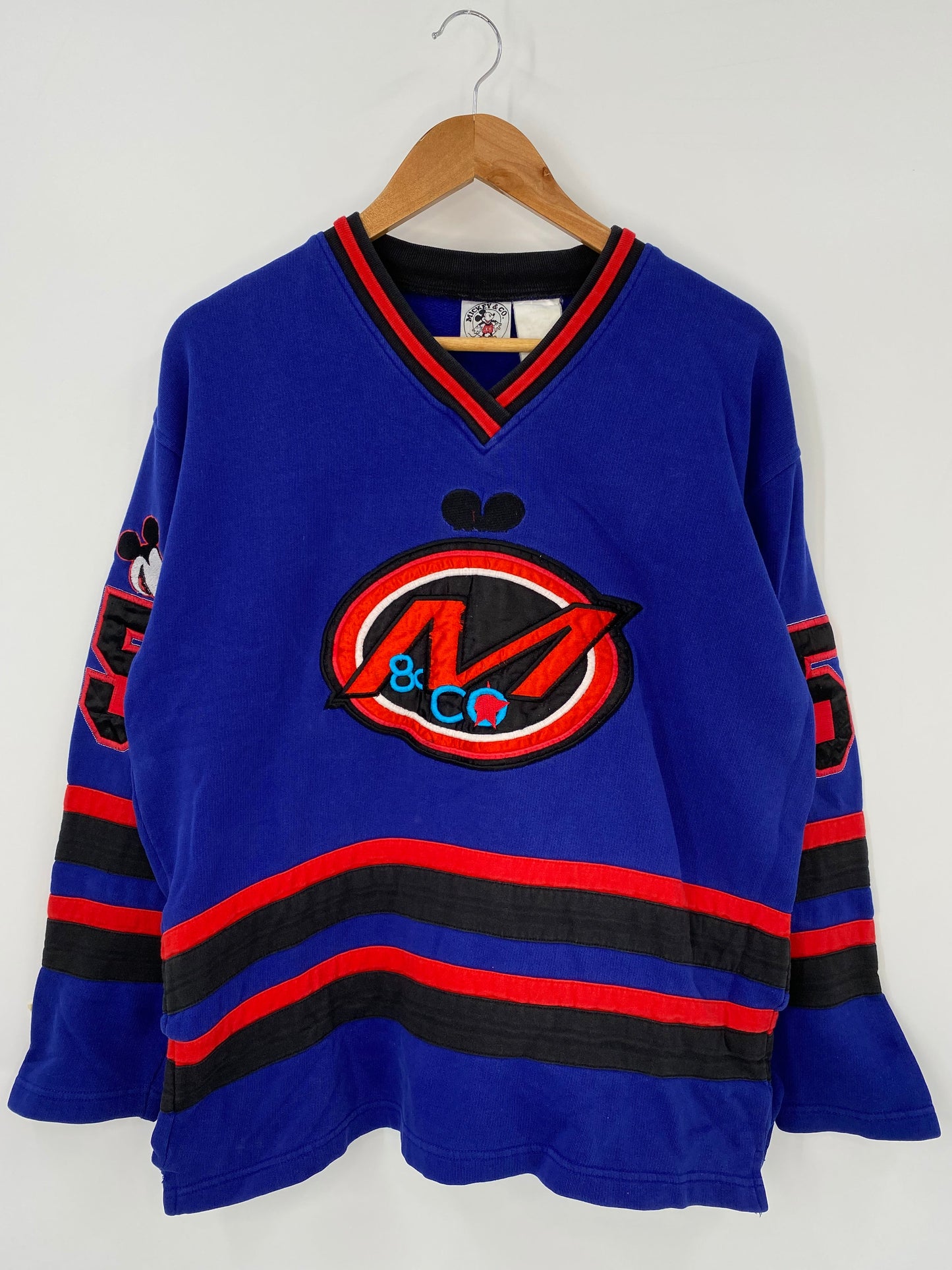 .90’s DISNEY MICKEY Size No tag (Approx.L) Vintage Sweat-shirt / E1154