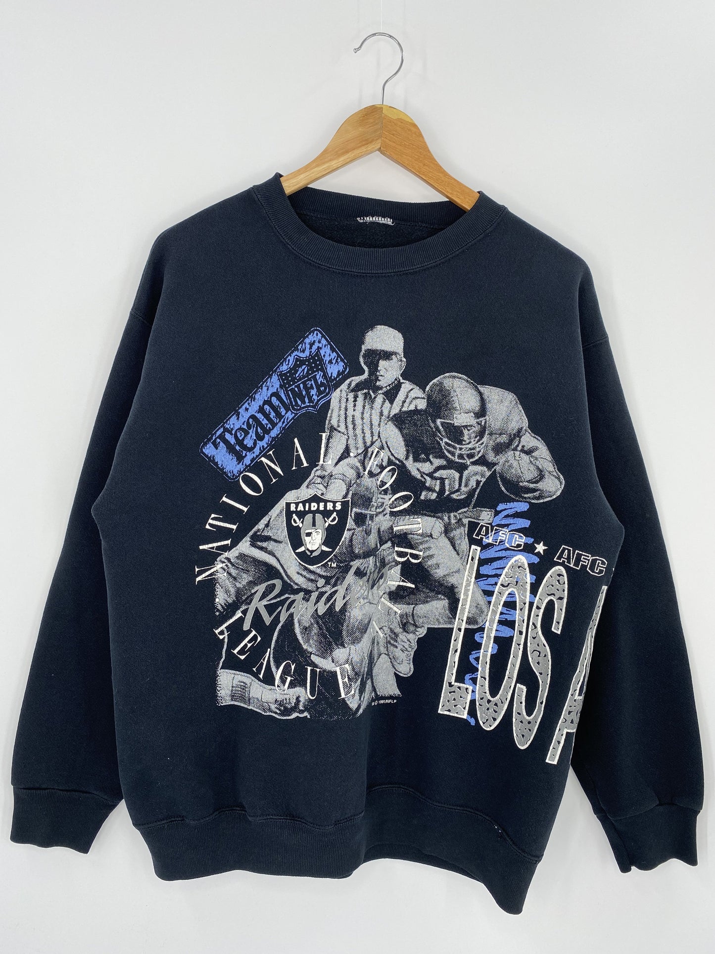 1991' RAIDERS LOS ANGELES Size Approx. XL Vintage NFL Sweat-shirt / K6560