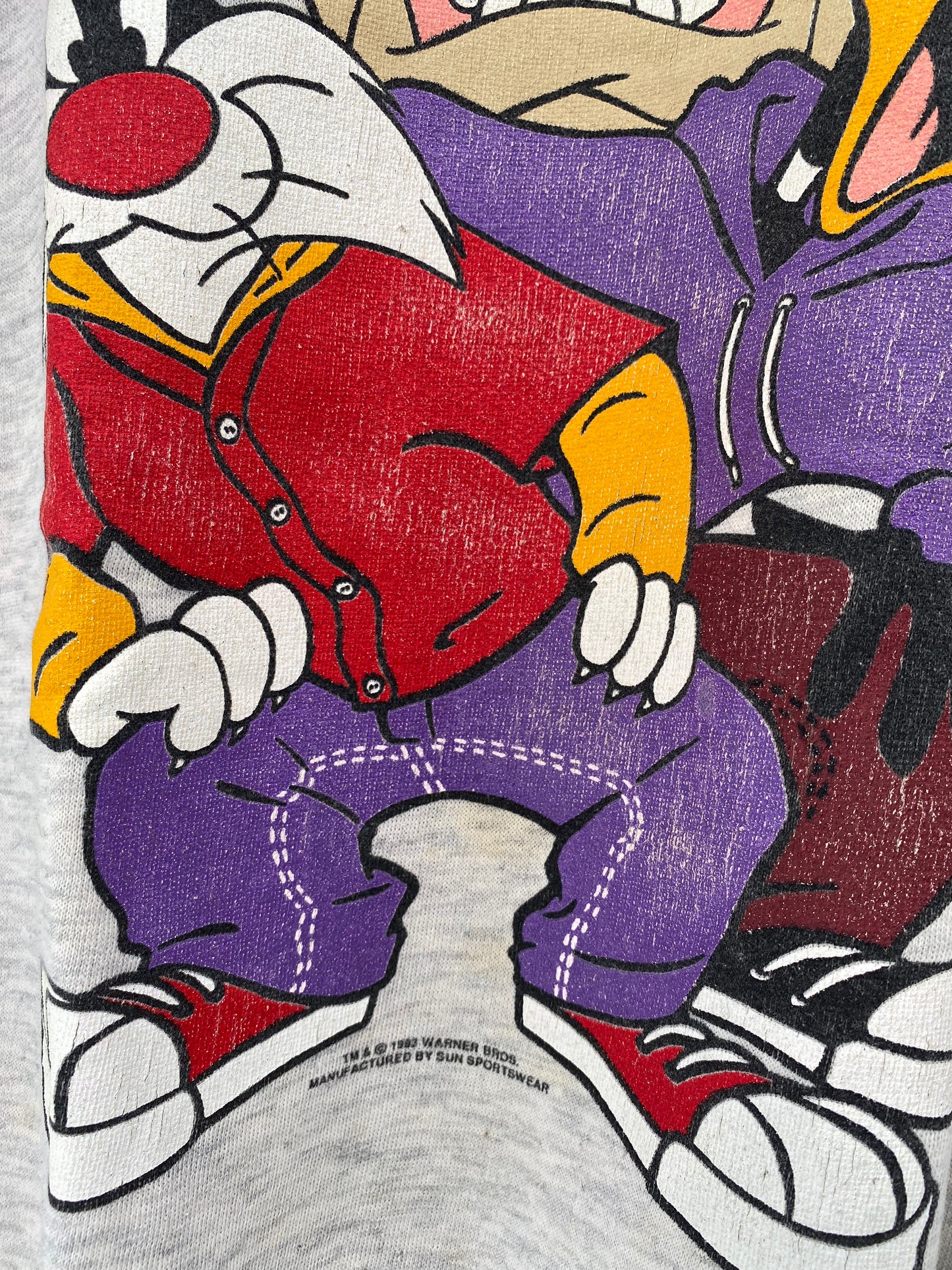 1993 LOONEY TUNES TWEETY Size Approx.XL Vintage Sweat-shirt / 9802